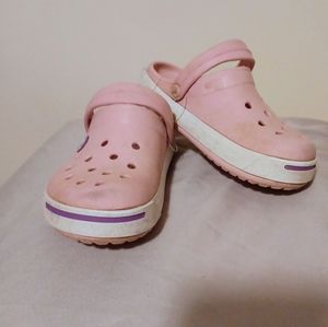 Crocs 12 13 C Pink Purple White Band